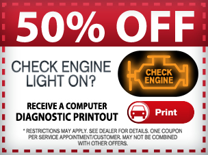 50 percent off engine light