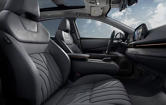 Inside view of the Nissan Ariya