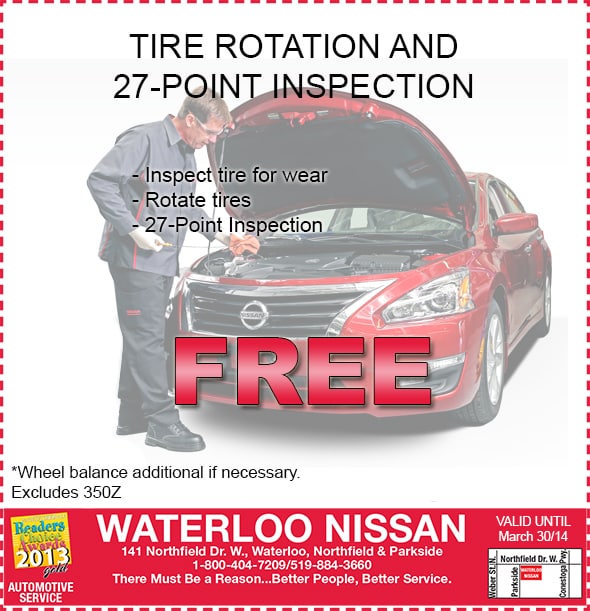Tire rotation and 27-point inspection service special
